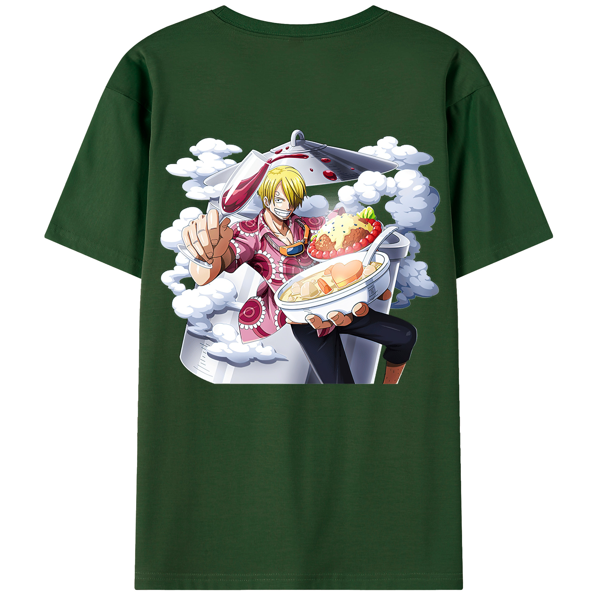 ワンピース サンジ ONE PIECE Sanji 綿100％半袖Tシャツ（背面プリント）